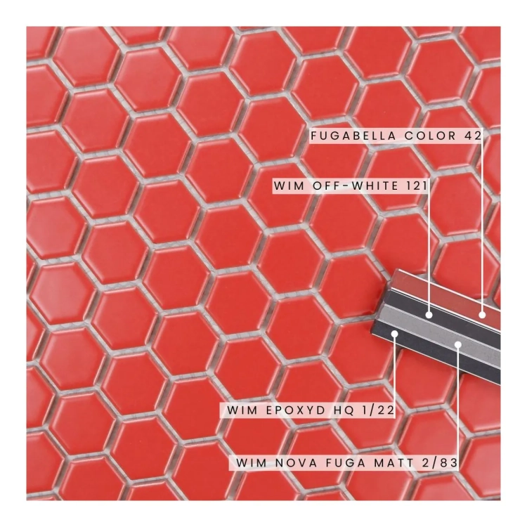 Raw Decor Heksagon Mały Czerwony Matowy mozaika plastry miodu