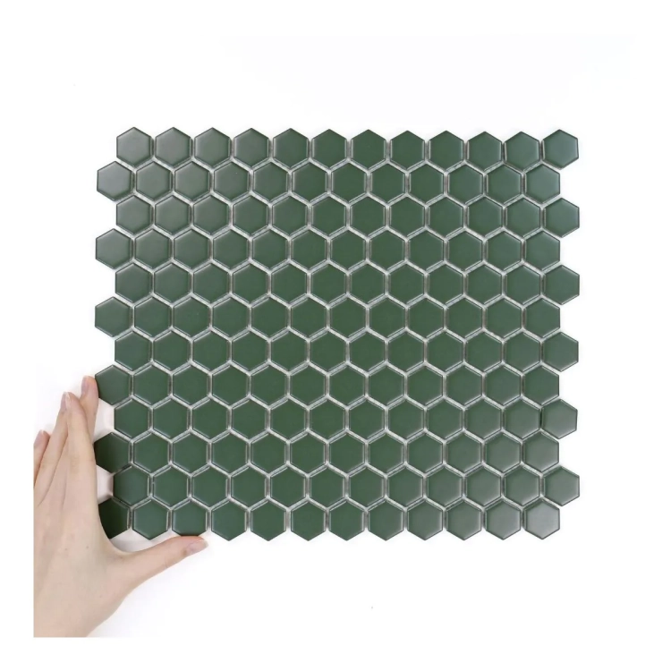 Raw Decor Heksagon Mały Ciemna Zieleń Matowy