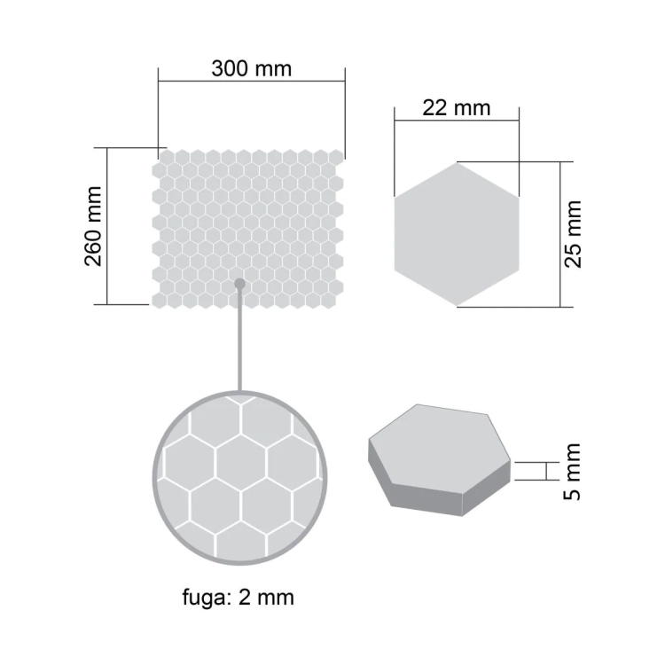Raw Decor Heksagon Mały Ciemna Zieleń Matowy