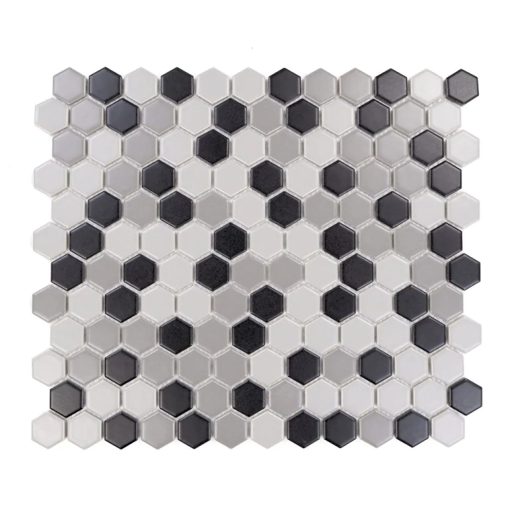 Raw Decor Heksagon Mały Szary Mix Matowy