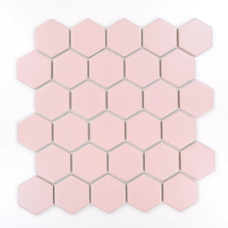 Raw Decor Heksagon duży różowy matowy