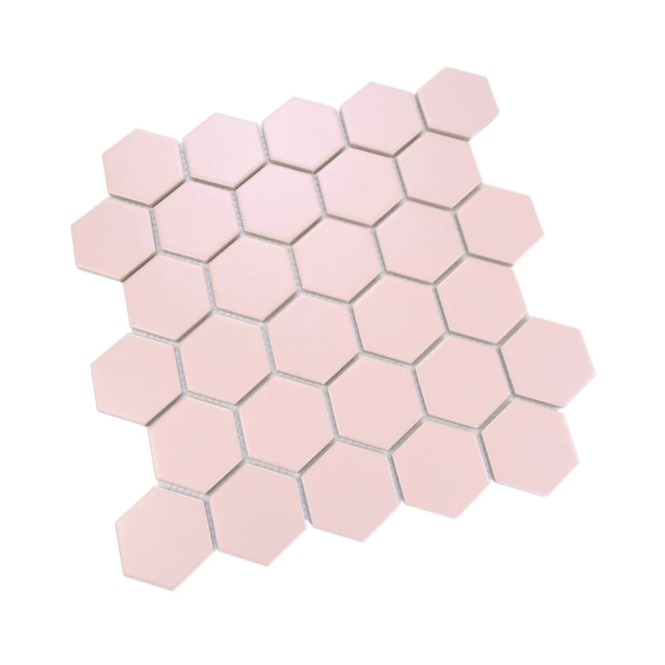 Raw Decor Heksagon duży różowy matowy