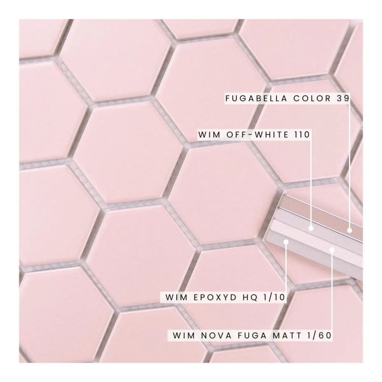 Raw Decor Heksagon duży różowy matowy