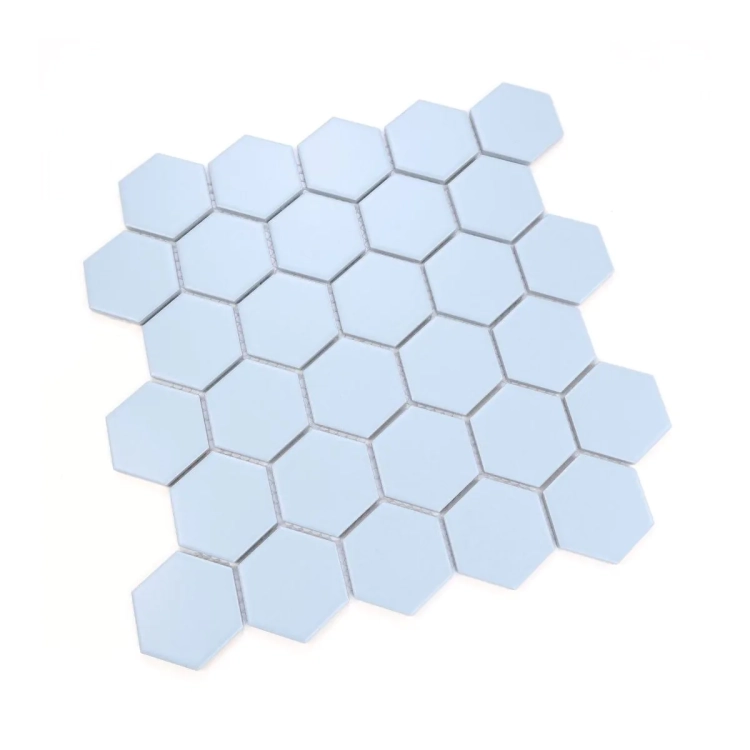 Raw Decor Heksagon duży błękitny matowy