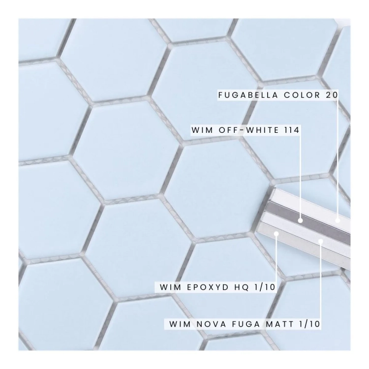 Raw Decor Heksagon duży błękitny matowy