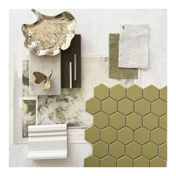 Raw Decor Heksagon Duży Golden Olive