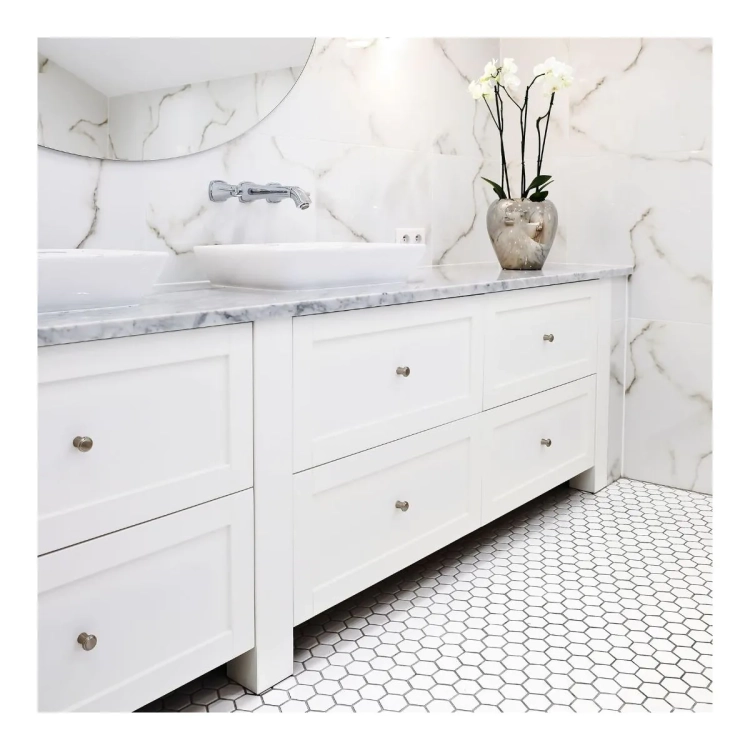 Raw Decor Heksagon Duży Biały Połysk mozaika plastry miodu