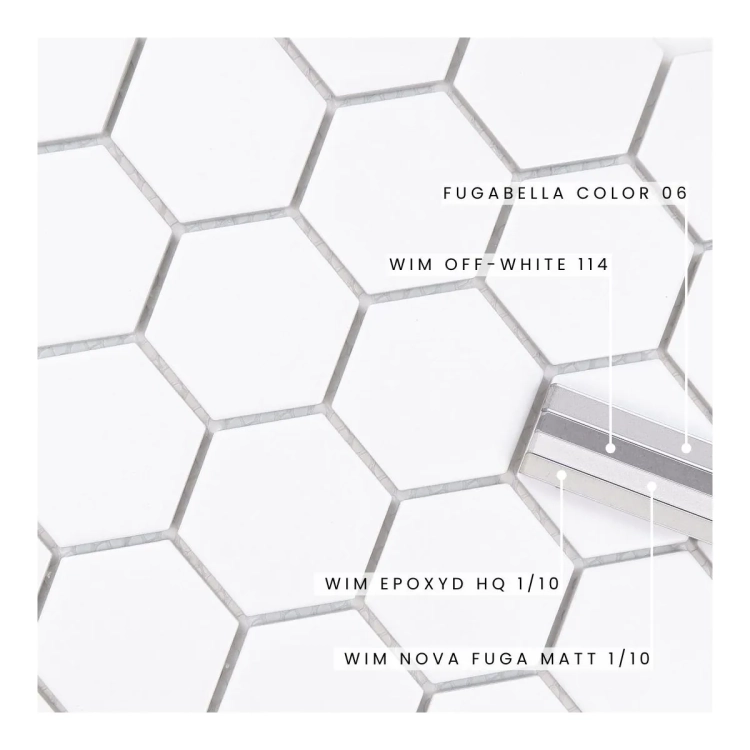 Raw Decor Heksagon Duży Biały Połysk mozaika plastry miodu