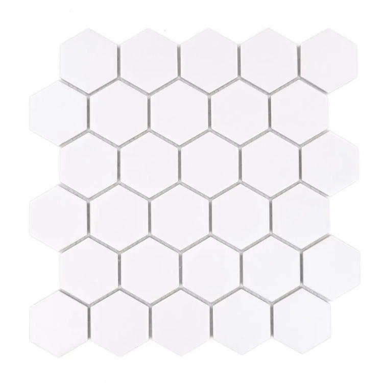 Raw Decor Heksagon Duży Biały Matowy mozaika