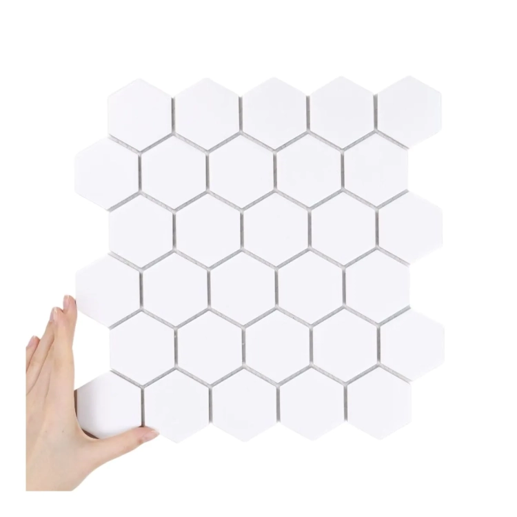 Raw Decor Heksagon Duży Biały Matowy mozaika