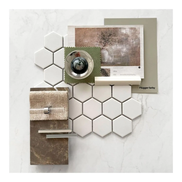 Raw Decor Heksagon Duży Biały Matowy mozaika