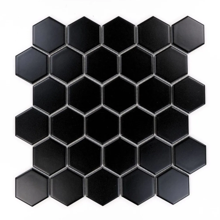 Raw Decor Heksagon Duży Czarny Matowy