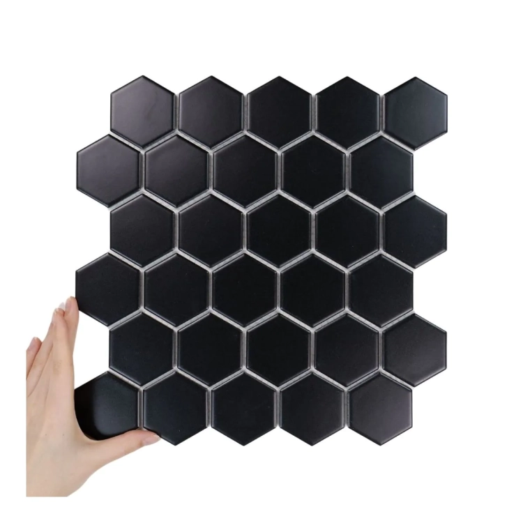 Raw Decor Heksagon Duży Czarny Matowy