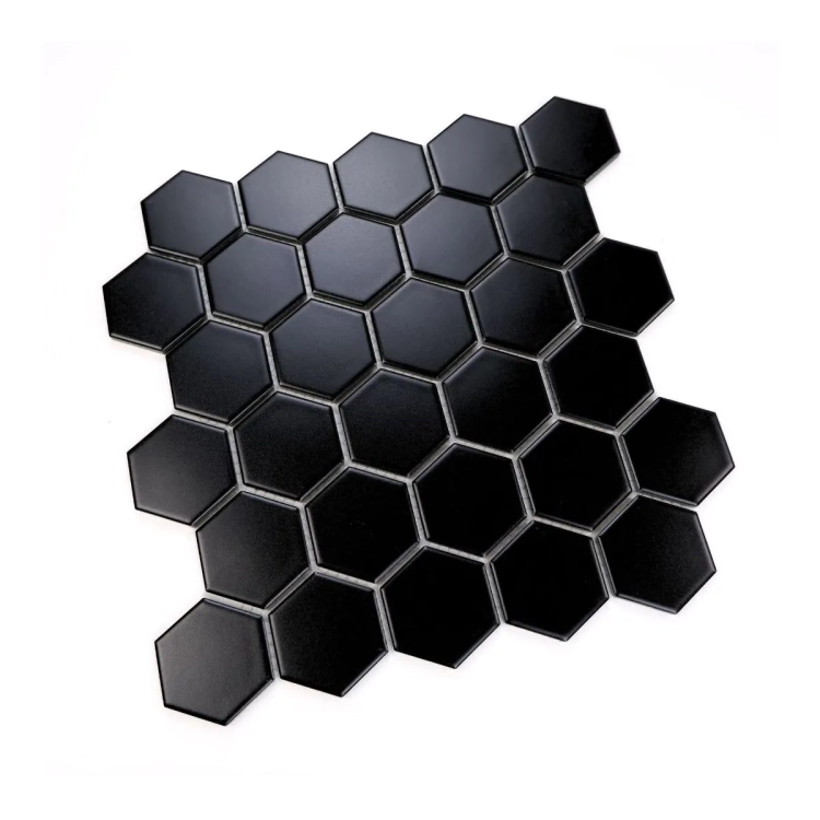 Raw Decor Heksagon Duży Czarny Matowy