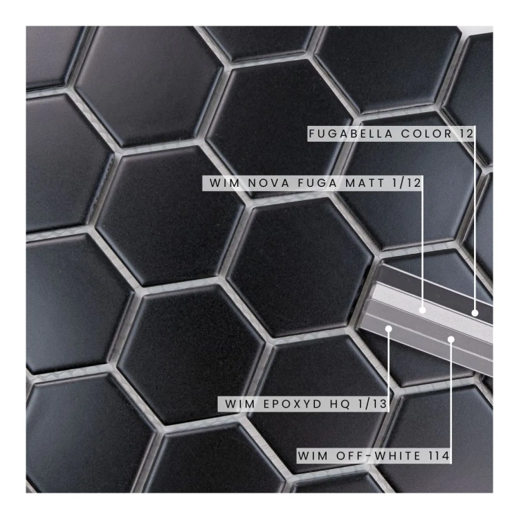 Raw Decor Heksagon Duży Czarny Matowy