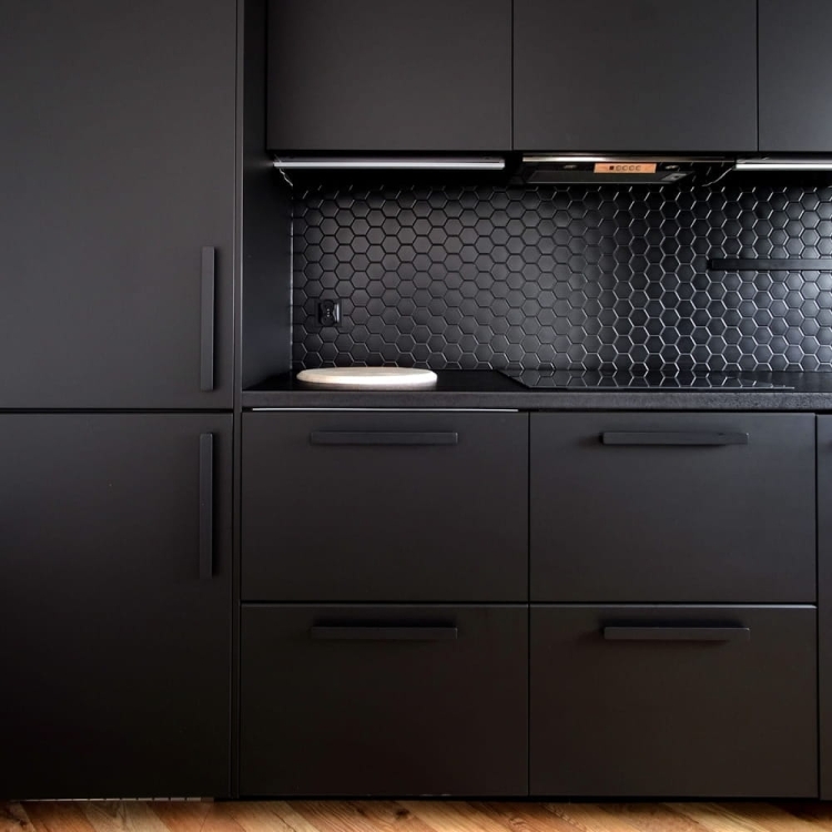 Raw Decor Heksagon Duży Czarny Matowy