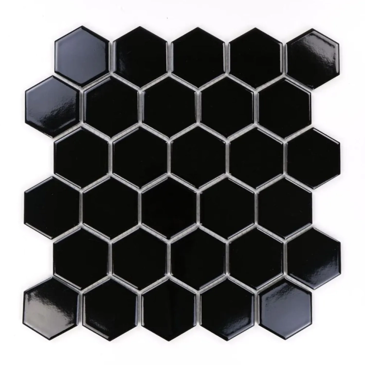 Raw Decor Heksagon Duży Czarny Połysk