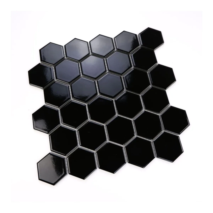 Raw Decor Heksagon Duży Czarny Połysk