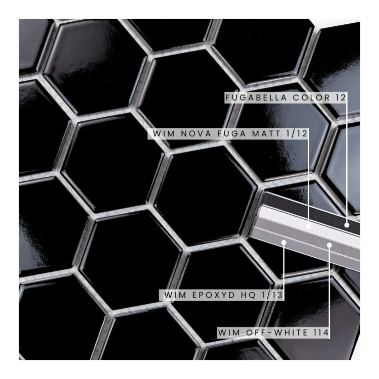 Raw Decor Heksagon Duży Czarny Połysk