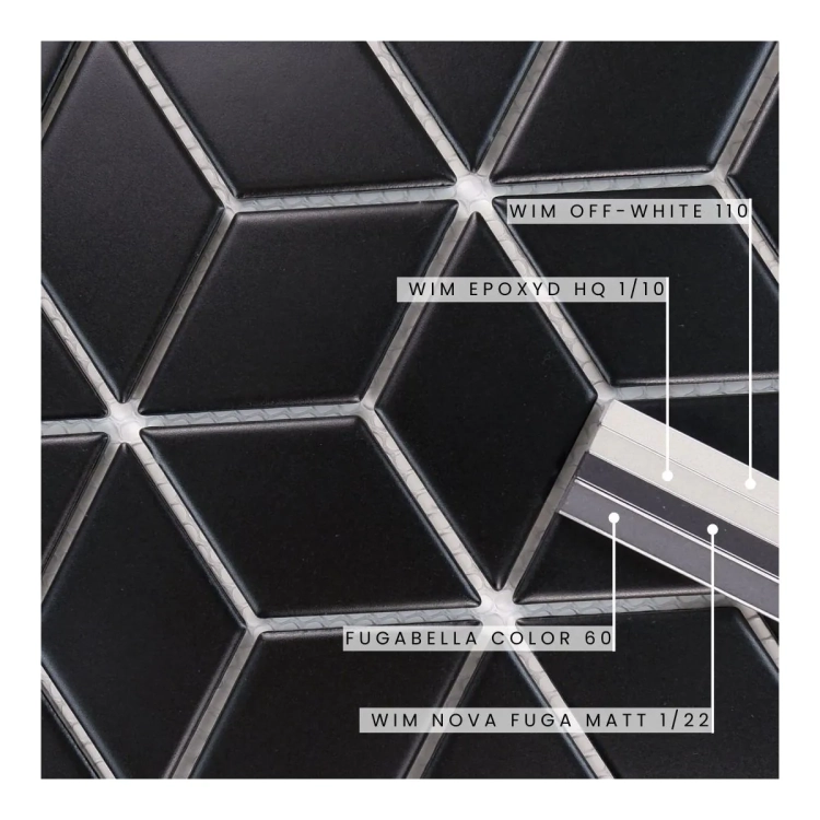 Raw Decor Diamond Czarna Matowa mozaika