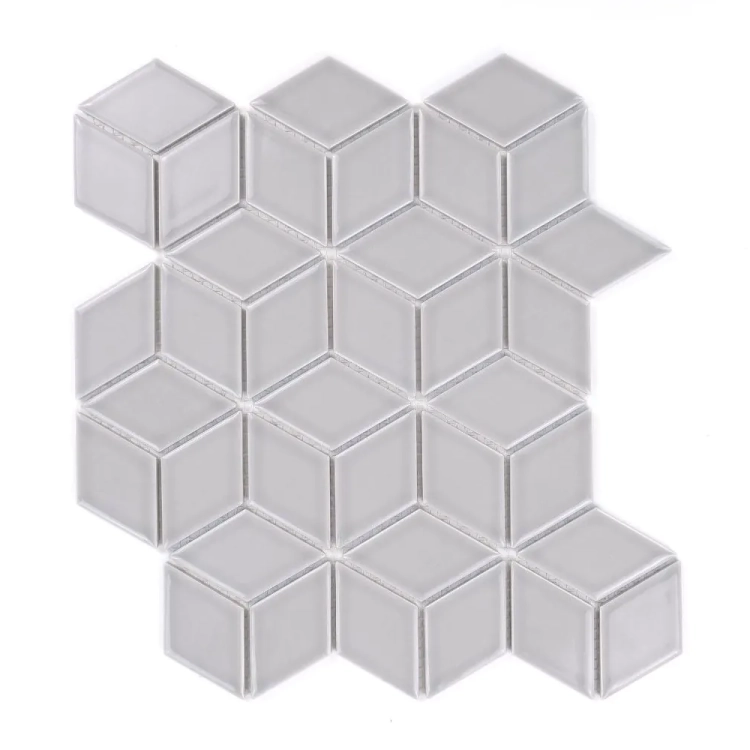 Raw Decor Diamond Grey Star Szary Połysk mozaika w kształcie rombów