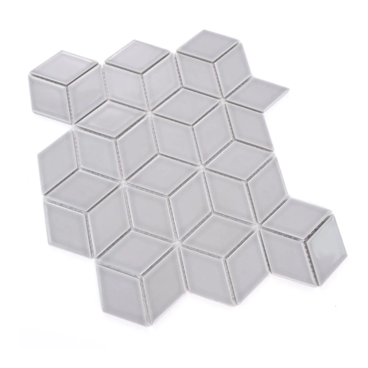 Raw Decor Diamond Grey Star Szary Połysk mozaika w kształcie rombów