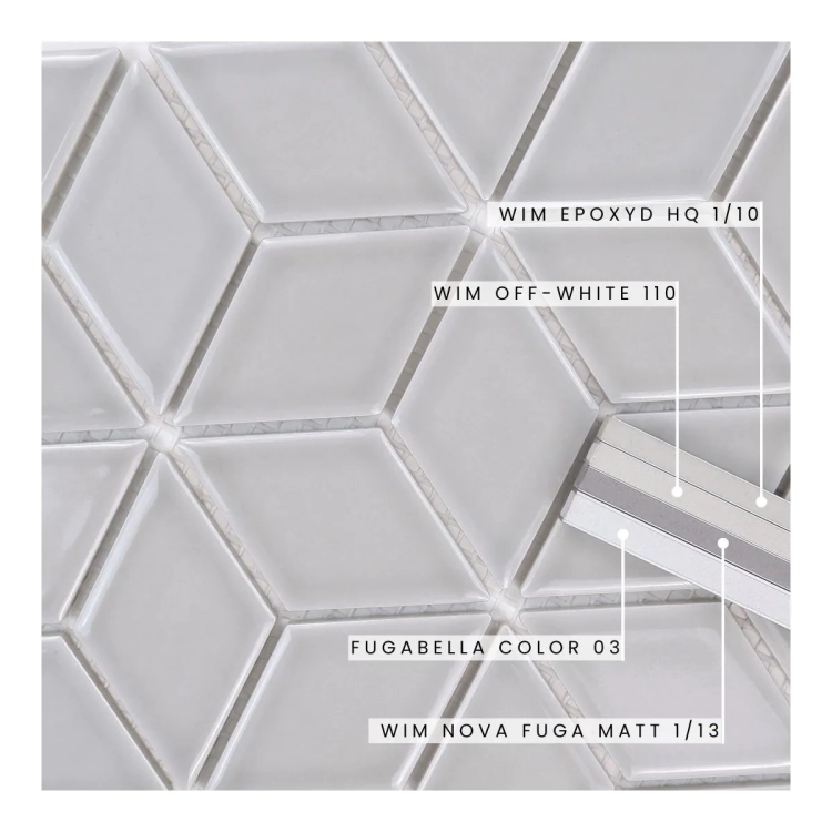 Raw Decor Diamond Grey Star Szary Połysk mozaika w kształcie rombów