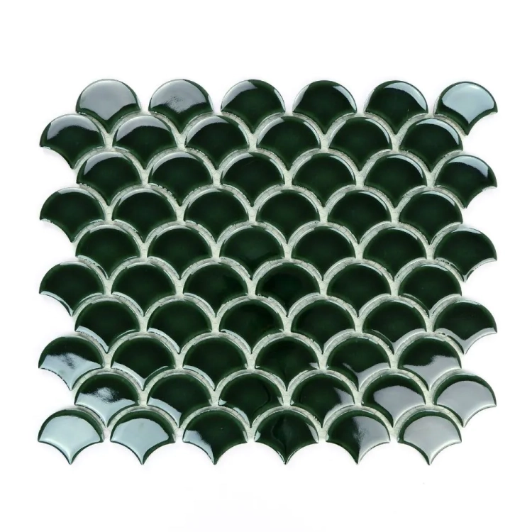 Raw Decor Flabellum Emerald połysk mozaika mała łuska