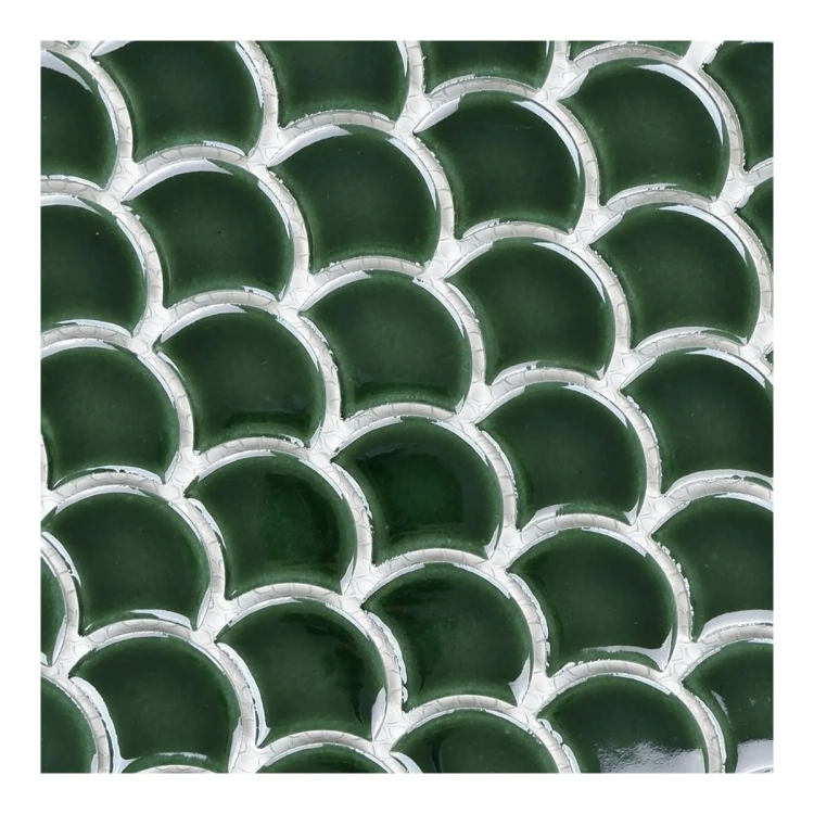 Raw Decor Flabellum Emerald połysk mozaika mała łuska