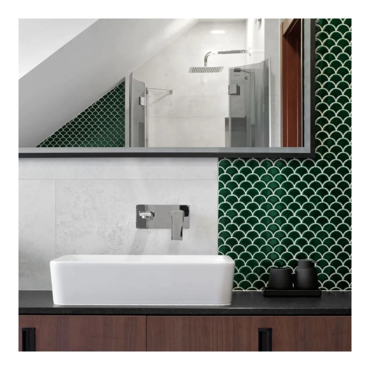 Raw Decor Flabellum Emerald połysk mozaika mała łuska