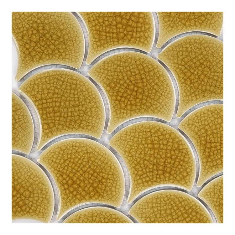 Raw Decor Flabellum Amber Bursztynowa mozaika łuska połysk