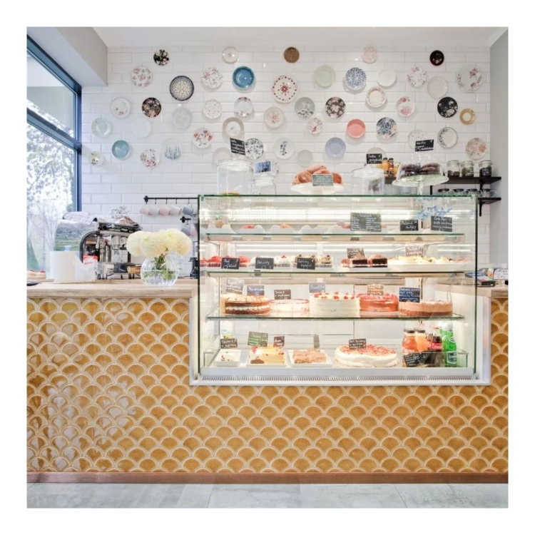 Raw Decor Flabellum Amber Bursztynowa mozaika łuska połysk