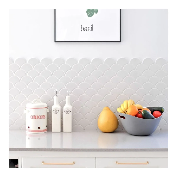 Grey Mat (5).webpRaw Decor Flabellum Grey szara matowa mozaika łuska
