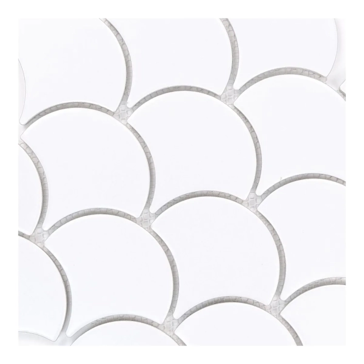 Raw Decor Flabellum White Matowa biała mozaika łuska