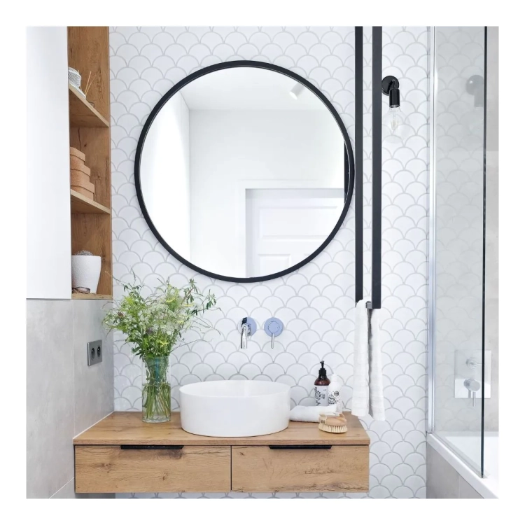 Raw Decor Flabellum White Matowa biała mozaika łuska
