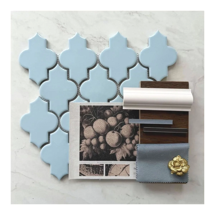 Raw Decor Arabeska Dover Serenity Blue błękitna mozaika połysk