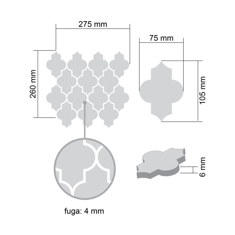Raw Decor Arabeska Dover Serenity Blue błękitna mozaika połysk