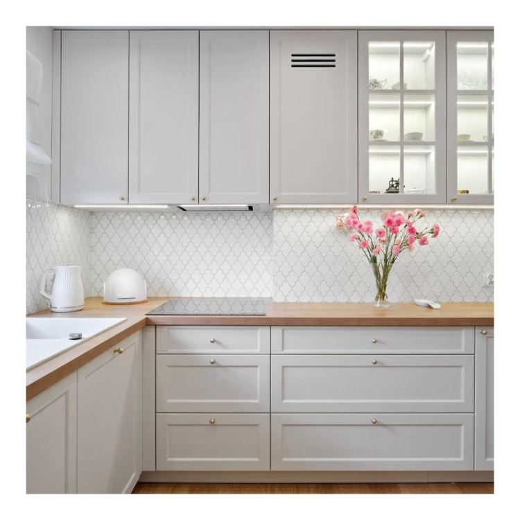 Raw Decor Arabeska Dover Pure White biała mozaika połysk