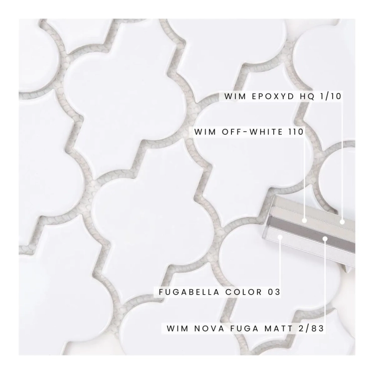 Raw Decor Arabeska Dover Pure White biała mozaika połysk