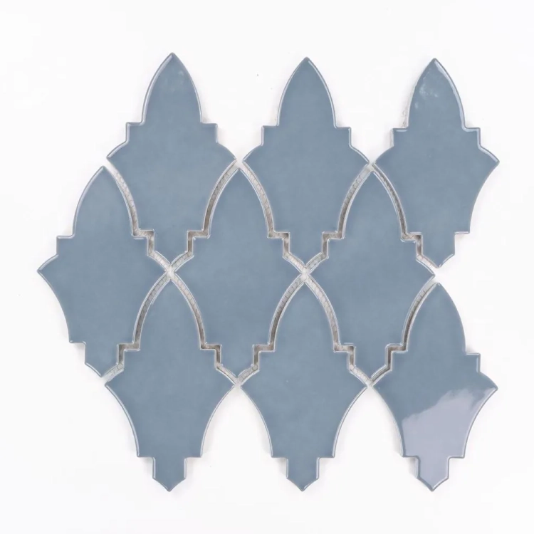 Raw Decor Arabeska Shield Teal Blue niebieska mozaika połysk