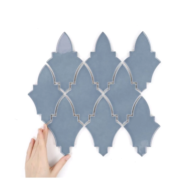 Raw Decor Arabeska Shield Teal Blue niebieska mozaika połysk