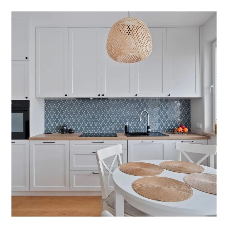 Raw Decor Arabeska Shield Teal Blue niebieska mozaika połysk