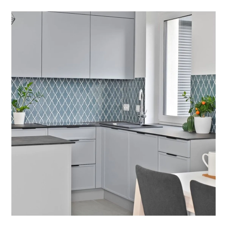 Raw Decor Arabeska Shield Teal Blue niebieska mozaika połysk