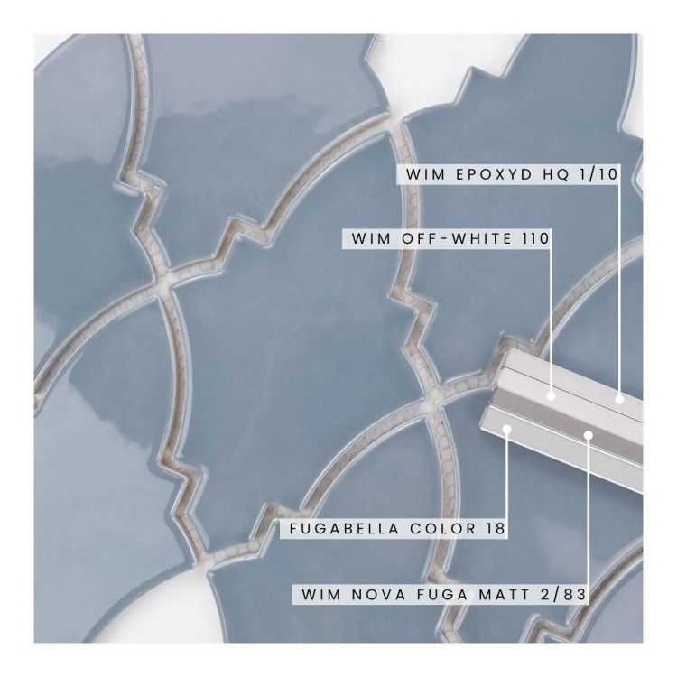 Raw Decor Arabeska Shield Teal Blue niebieska mozaika połysk