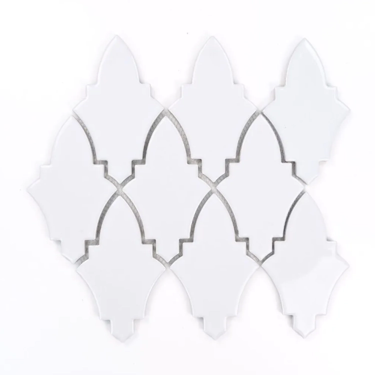 Raw Decor Arabeska Shield White biała mozaika połysk