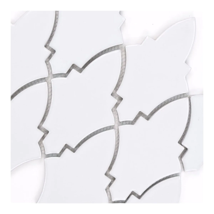 Raw Decor Arabeska Shield White biała mozaika połysk