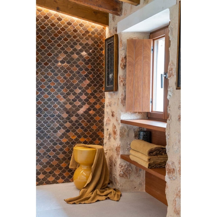 L'Antic Colonial Drop Copper Brushed metalowa mozaika miedziana łuska