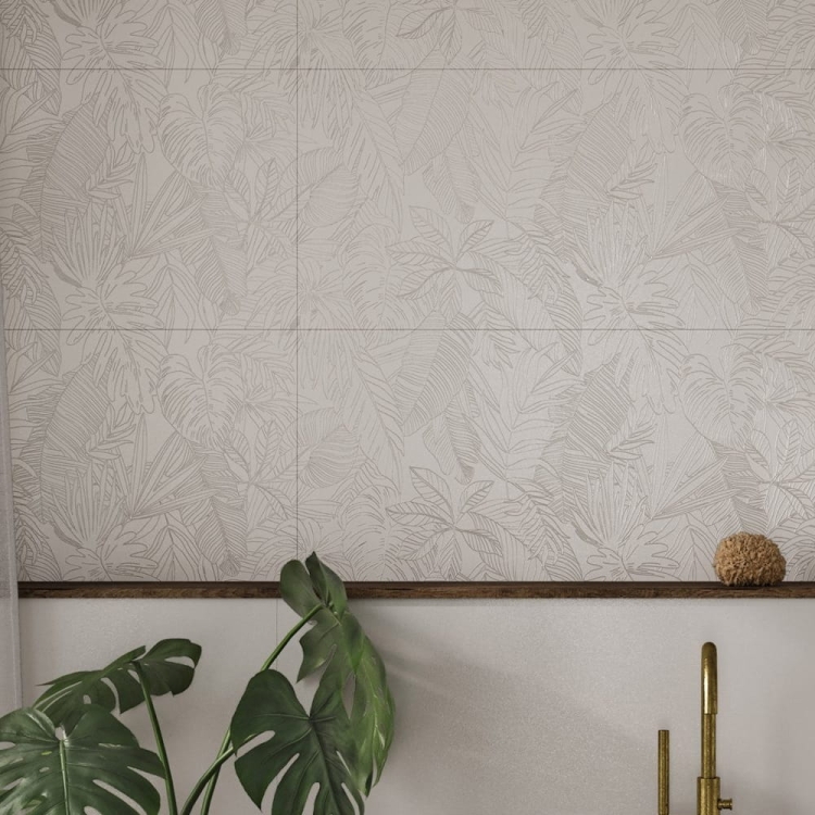 Fanal Pearl Tropic White 60x120 dekoracyjne płytki w liście