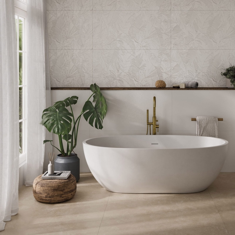 Fanal Pearl Tropic White 60x120 dekoracyjne płytki w liście