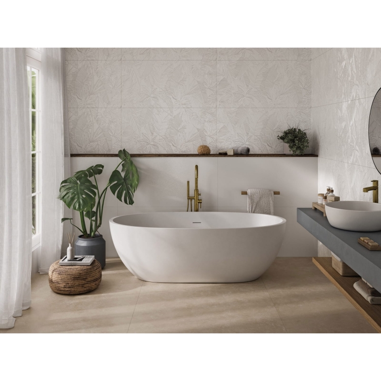 Fanal Pearl Tropic White 60x120 dekoracyjne płytki w liście